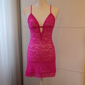 Victoria's Secret Fuchsia Lace Cami Dress Small